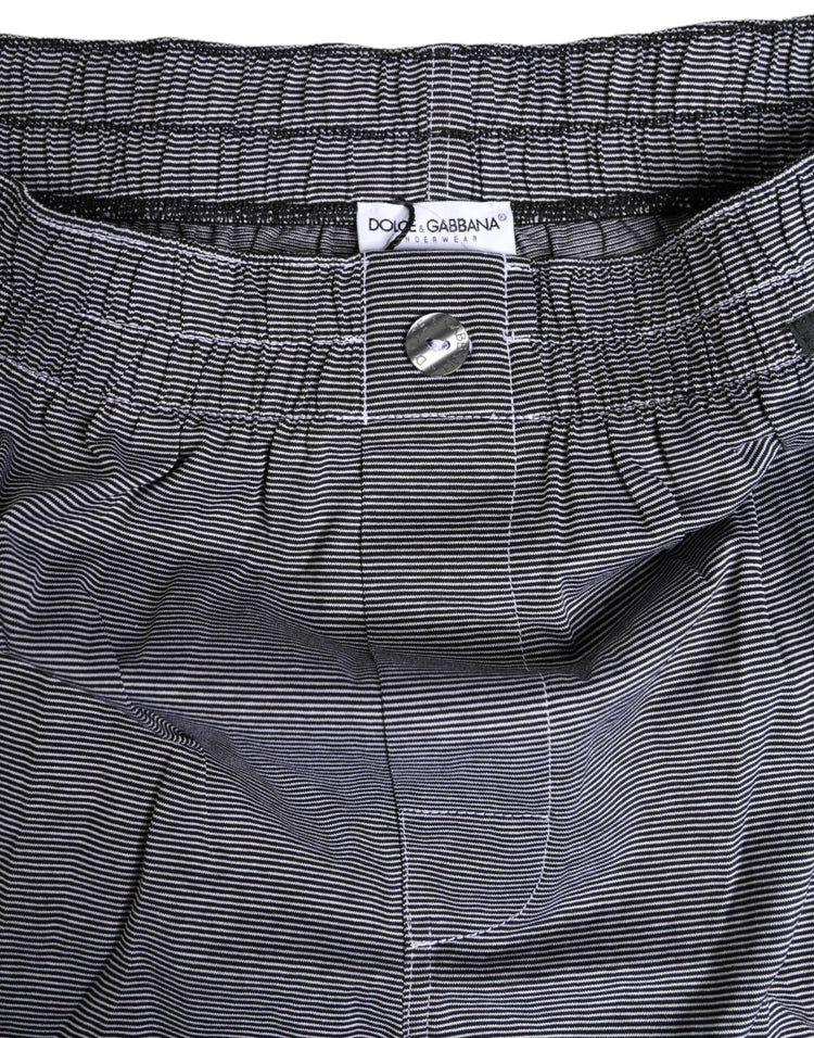 Gray Striped Cotton Regular Boxer Underwear