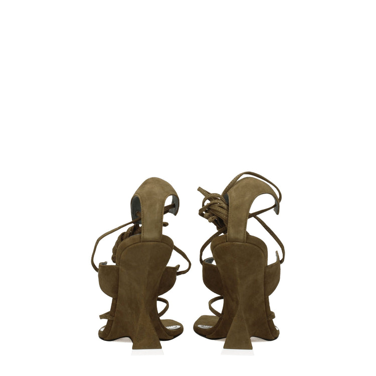 Green Leather Flip-Flop Sandals