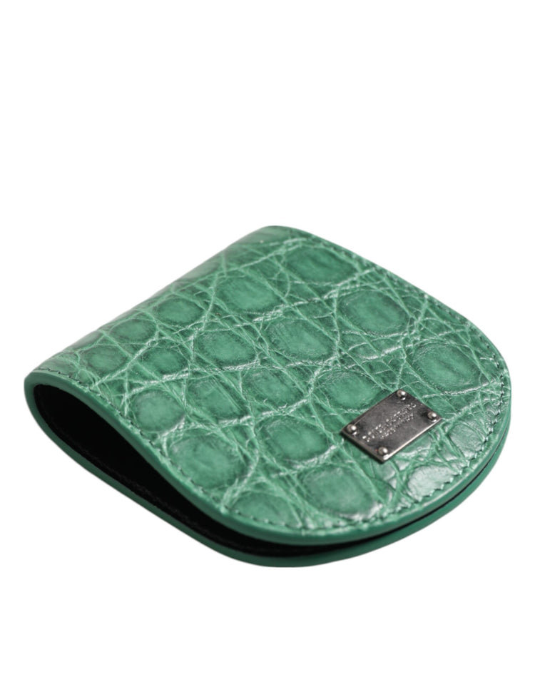 Green Exotic Skin Coin Condom Case Holder Pocket Wallet