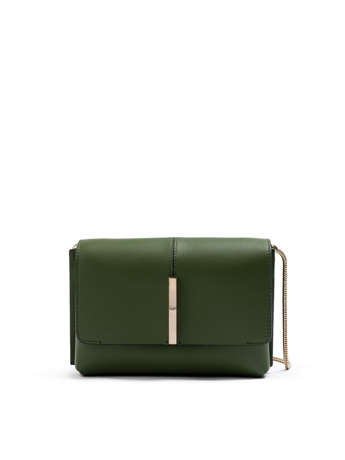 Dark Green Leather Crossbody Bag