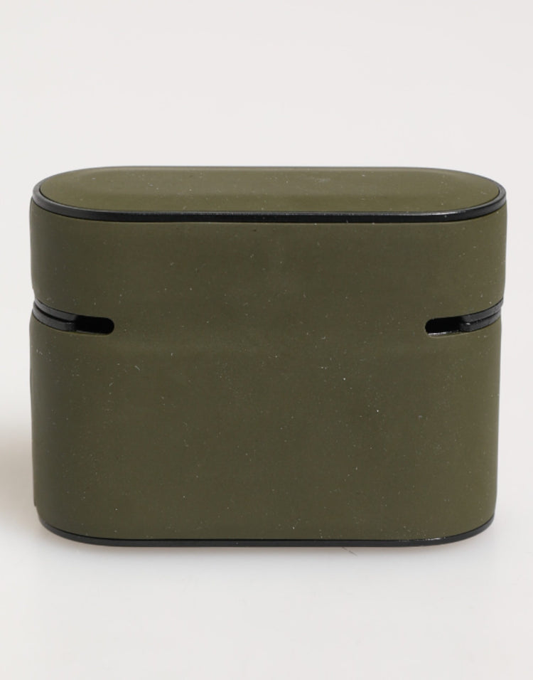 Army Green Rubber Logo Embossed Accessory  Airpods Case