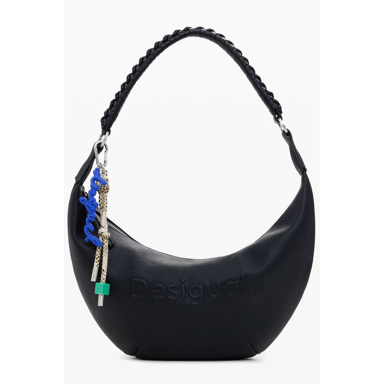 Black Polyurethane Women Handbag