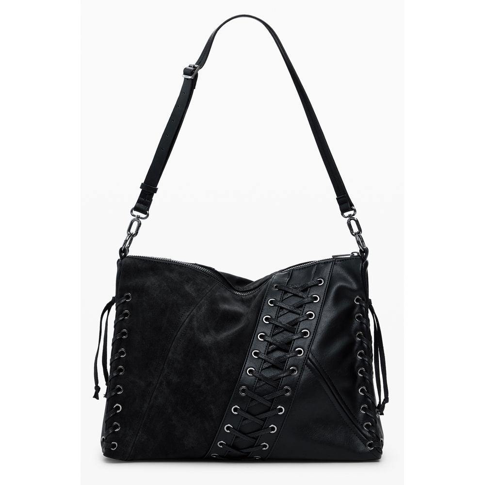 Nero Polyurethane Women Handbag