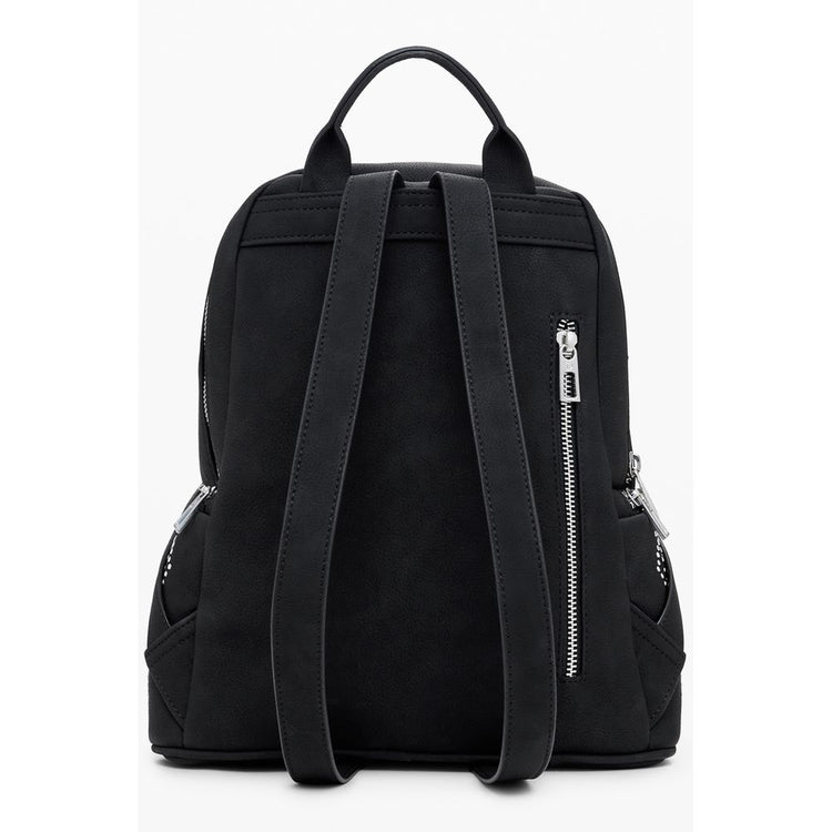 Black Polyurethane Women's Backpack
