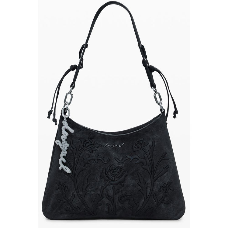 Black Polyurethane Women Handbag