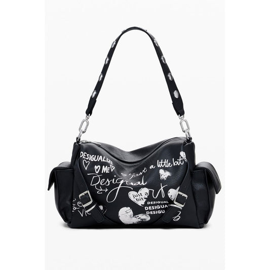 Black Polyurethane Women's Handbag