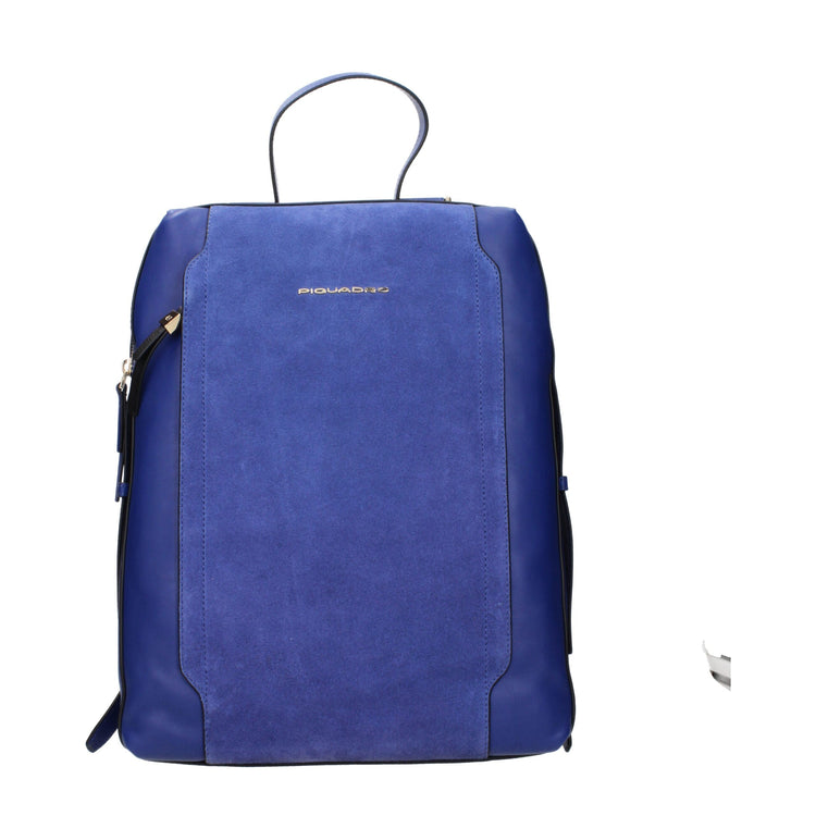 Blue Leather Backpack