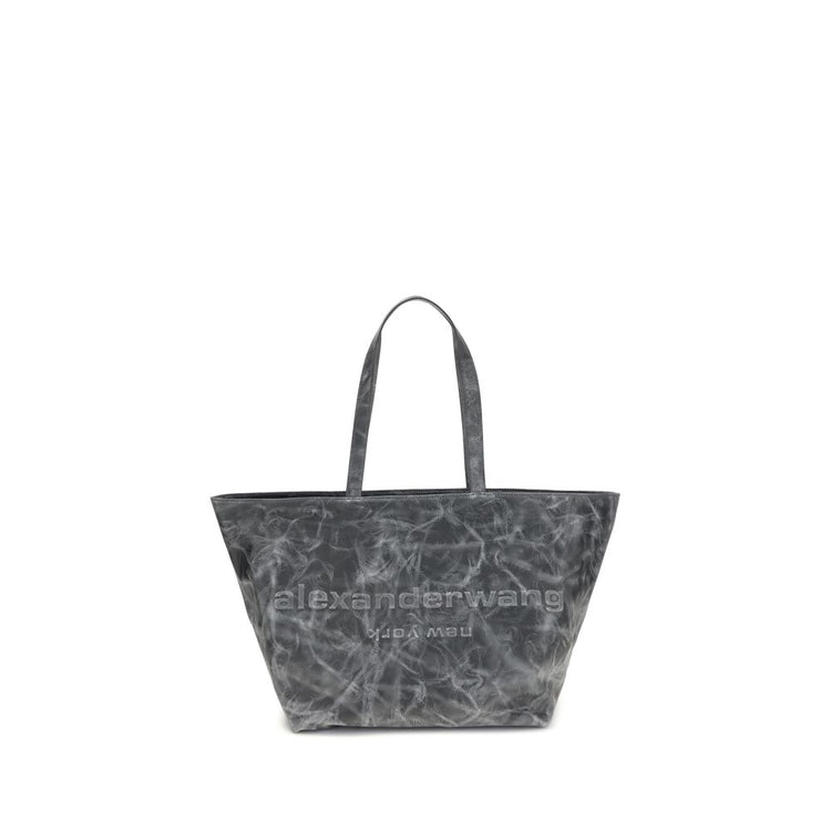Gray Leather Shoulder Bag