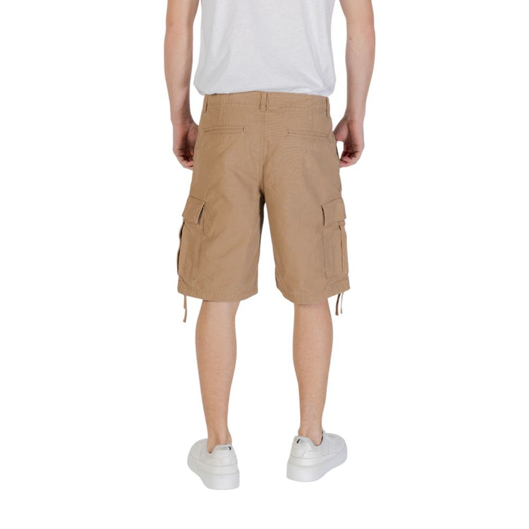 Beige Cotton Bermuda Shorts