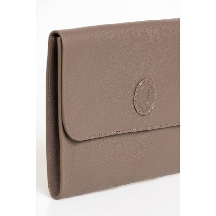 Brown Polyester Men Clutch