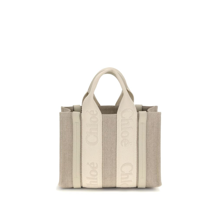 Beige Linen Handbag