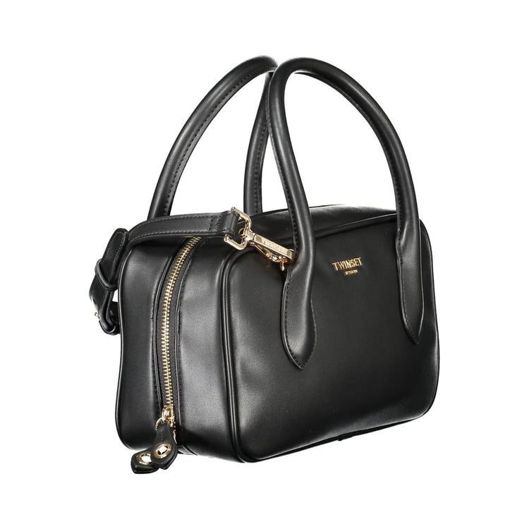 Black Polyethylene Women Handbag
