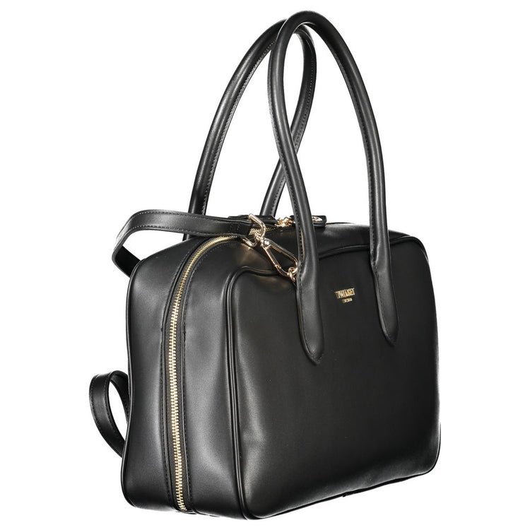 Black Polyethylene Women Handbag