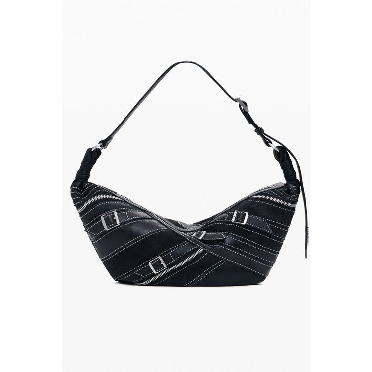 Black Polyethylene Women Handbag