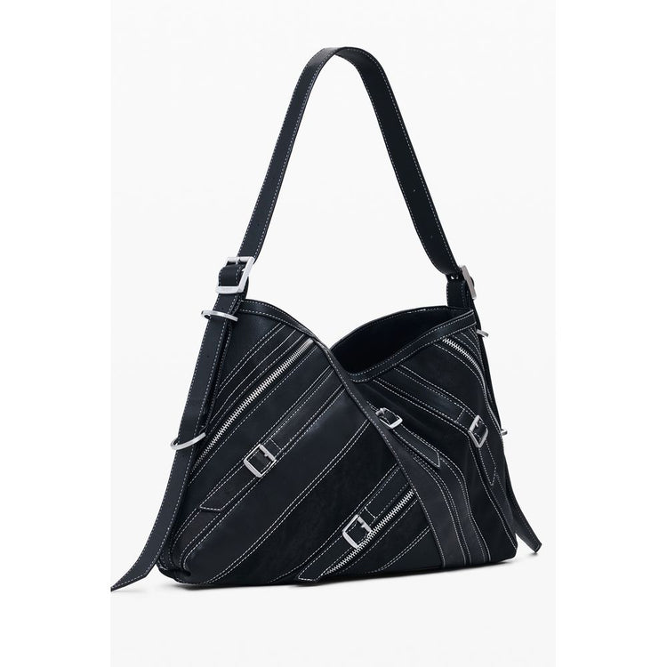Nero Polyurethane Women Shoulder Bag