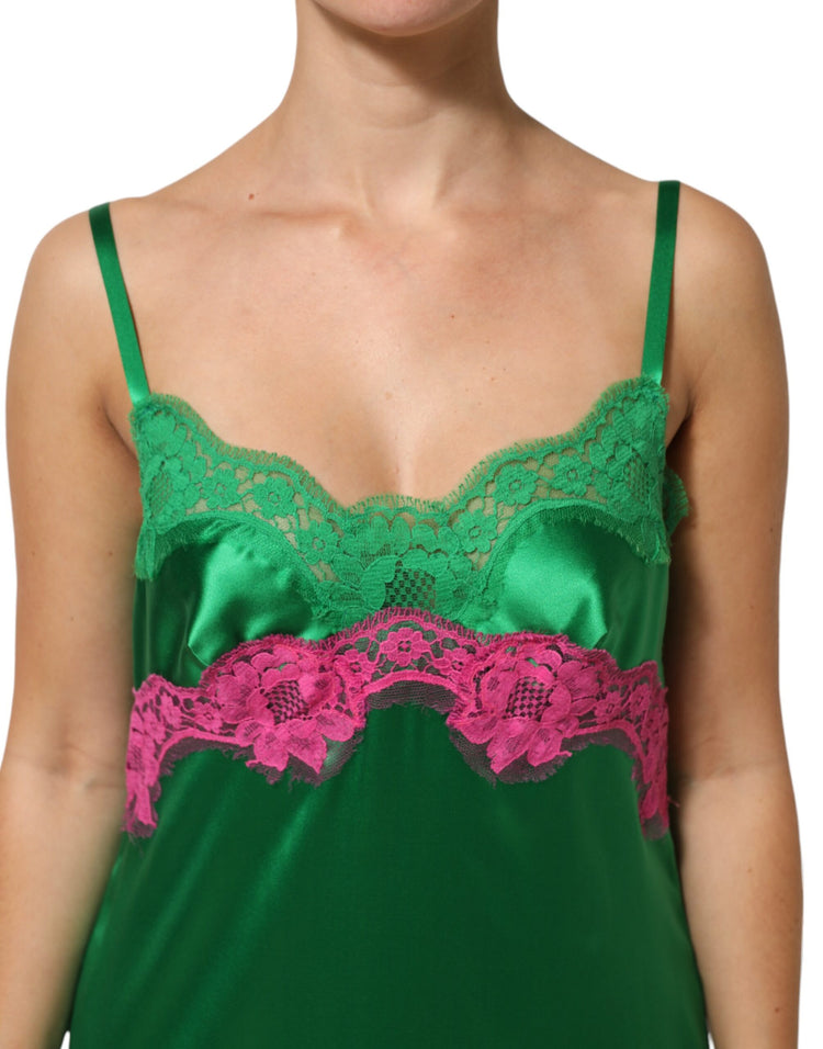 Green Floral Lace Fringes Lingerie Dress