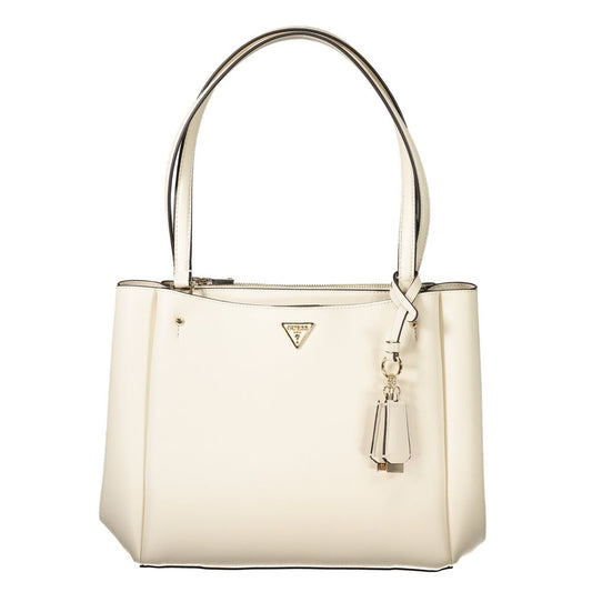 Bianco Polyurethane Women Handbag