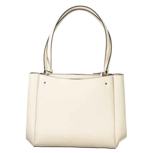 Bianco Polyurethane Women Handbag