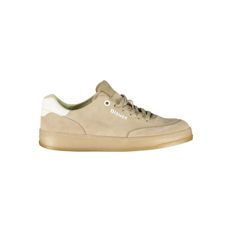 Beige Leather Men Sneaker