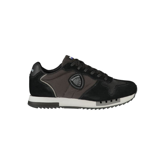 Black Polyurethane Men Sneaker
