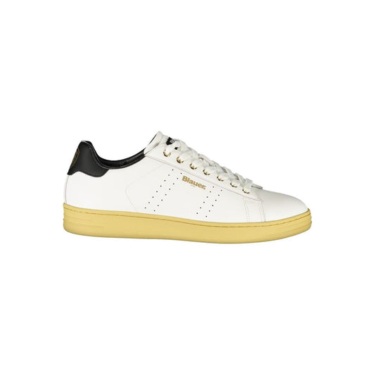 White Polyurethane Men Sneaker
