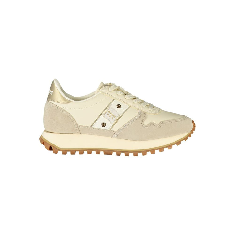 Beige Leather Women Sneaker