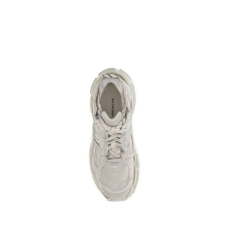 Beige Calf Leather Bos Taurus Athletic Sneakers