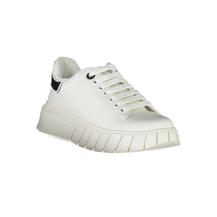 White Polyurethane Women Sneaker