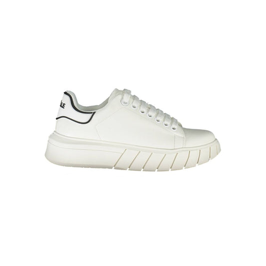 White Polyurethane Women Sneaker