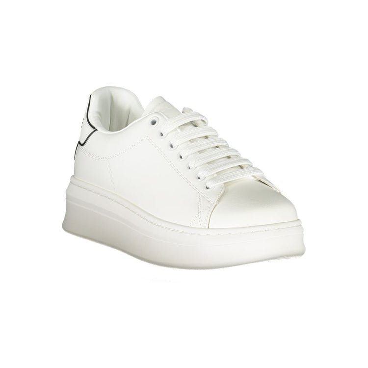 White Polyurethane Women Sneaker
