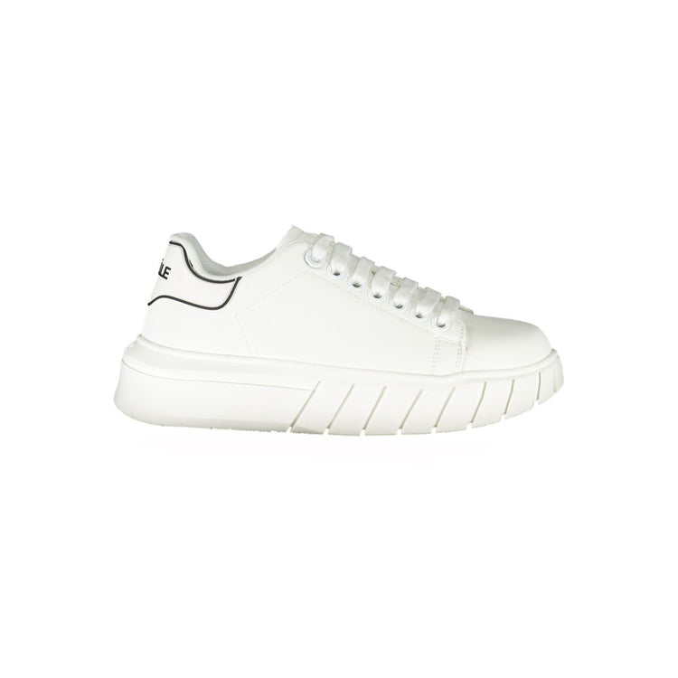 White Polyurethane Women Sneaker