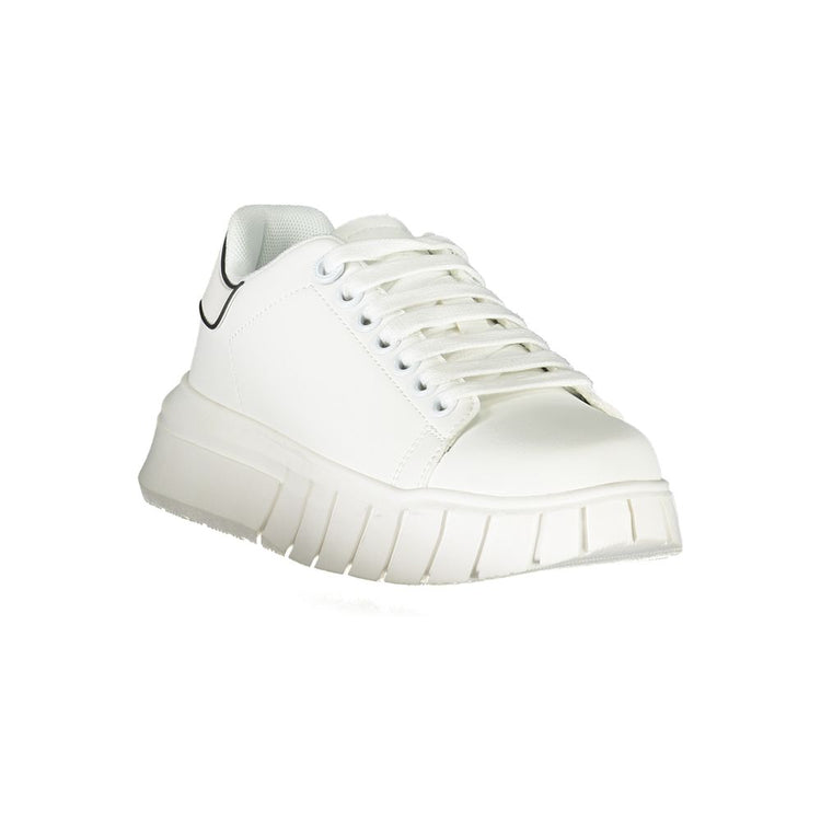 White Polyurethane Women Sneaker