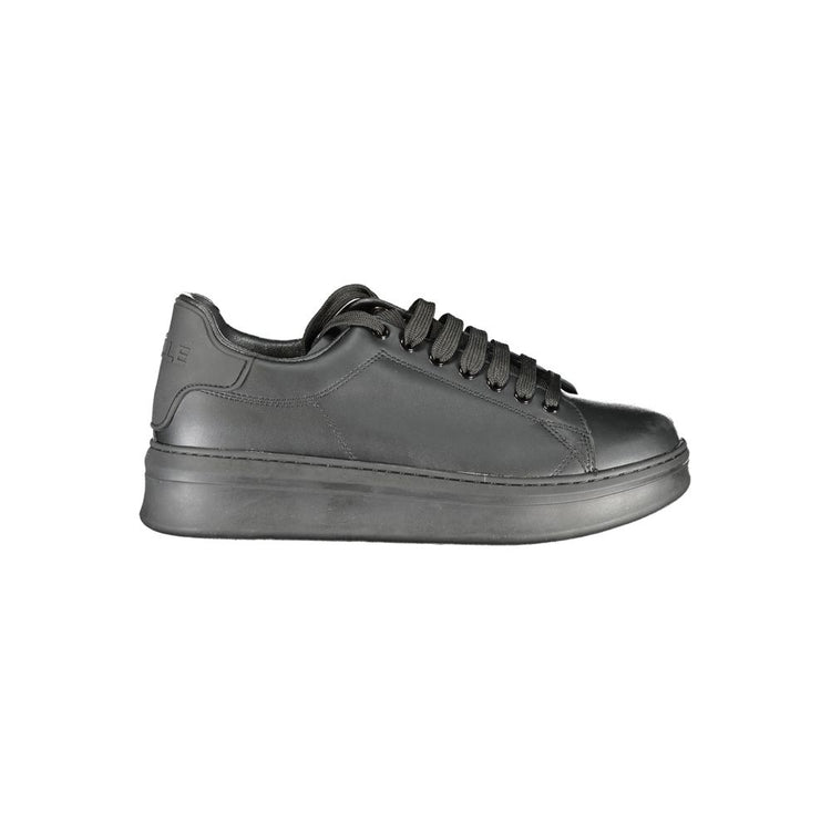 Black Polyurethane Men Sneaker