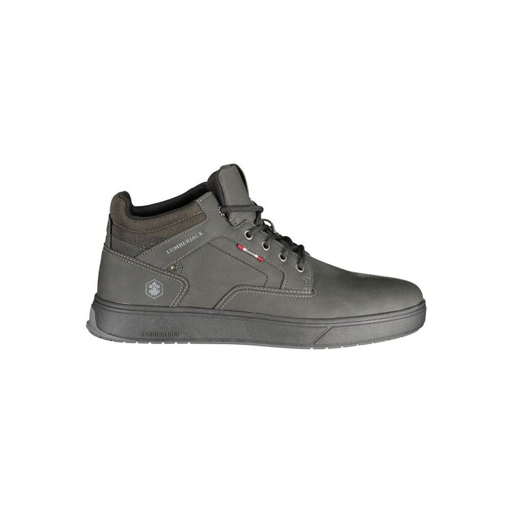 Black Polyurethane Men Sneaker