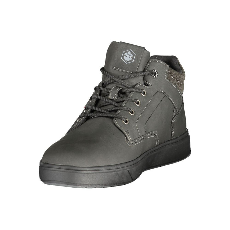 Black Polyurethane Men Sneaker