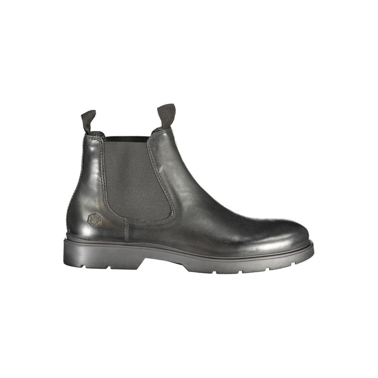 Black Leather Men Ankle Boot