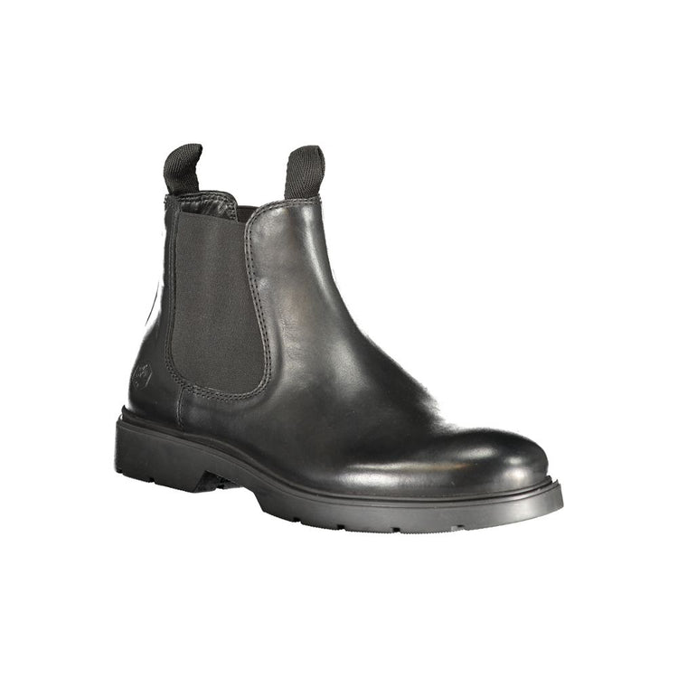 Black Leather Men Ankle Boot