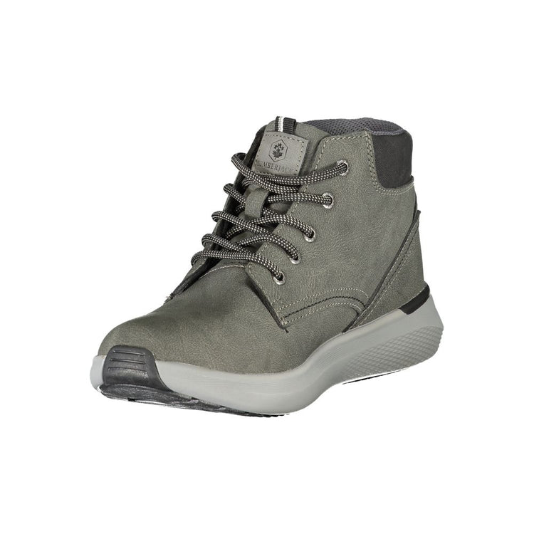 Grigio Polyester Men Sneaker