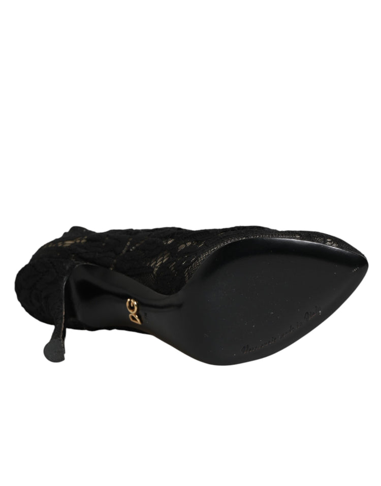 Black Pumps Taormina Lace Socks Boots Shoes