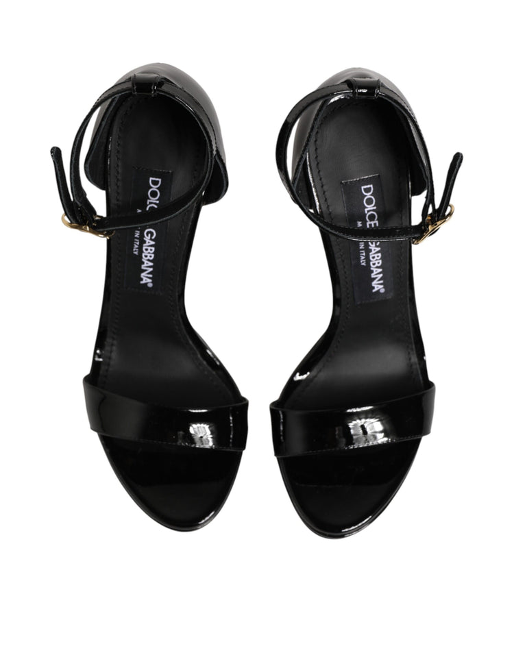 Black Leather Platform Keira Sandals Shoes