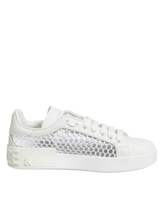 White Mesh Inserts Low Top Sneakers Shoes