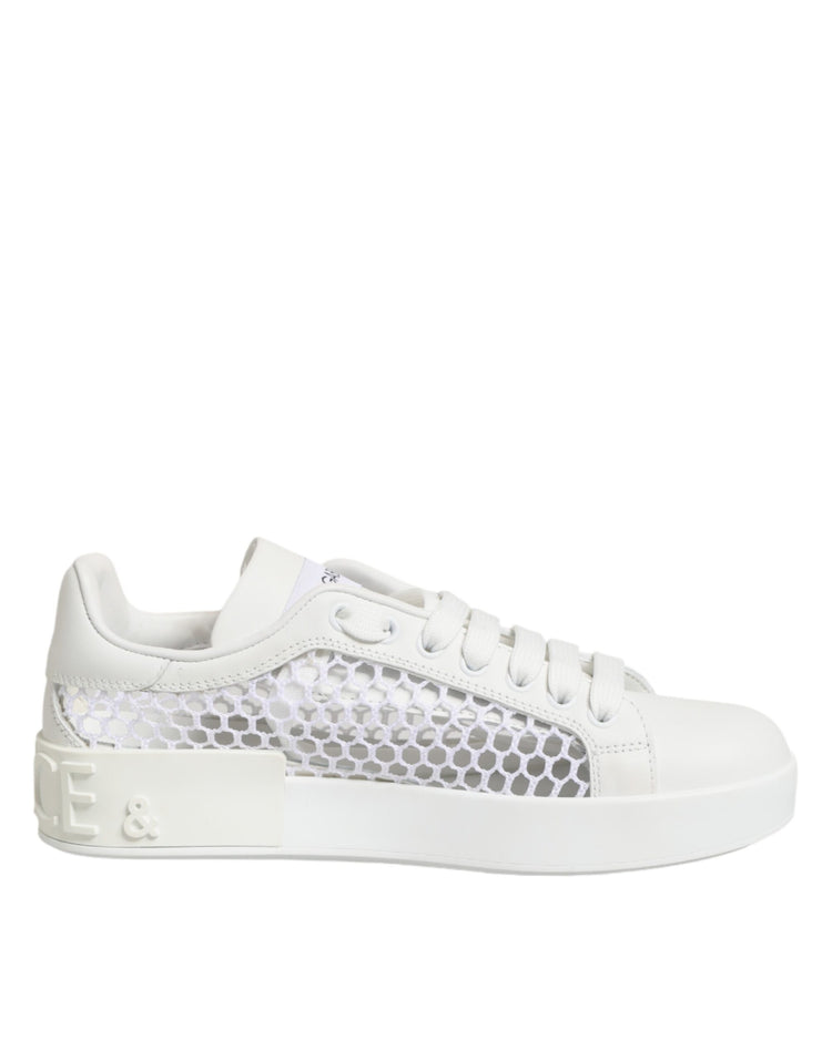 White Mesh Inserts Low Top Sneakers Shoes
