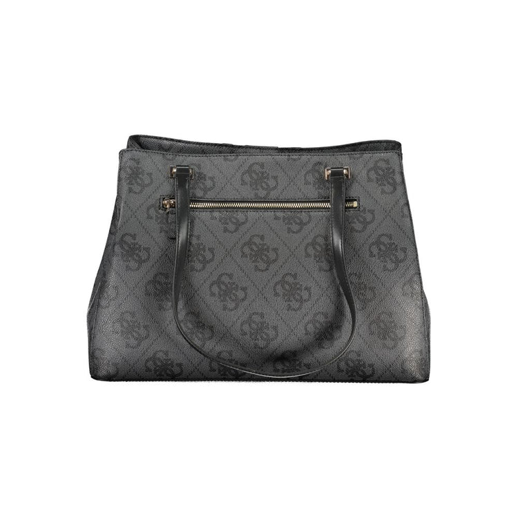 Black Polyurethane Women Handbag