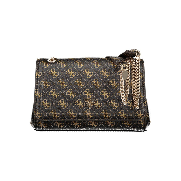 Marrone Polyurethane Women Handbag