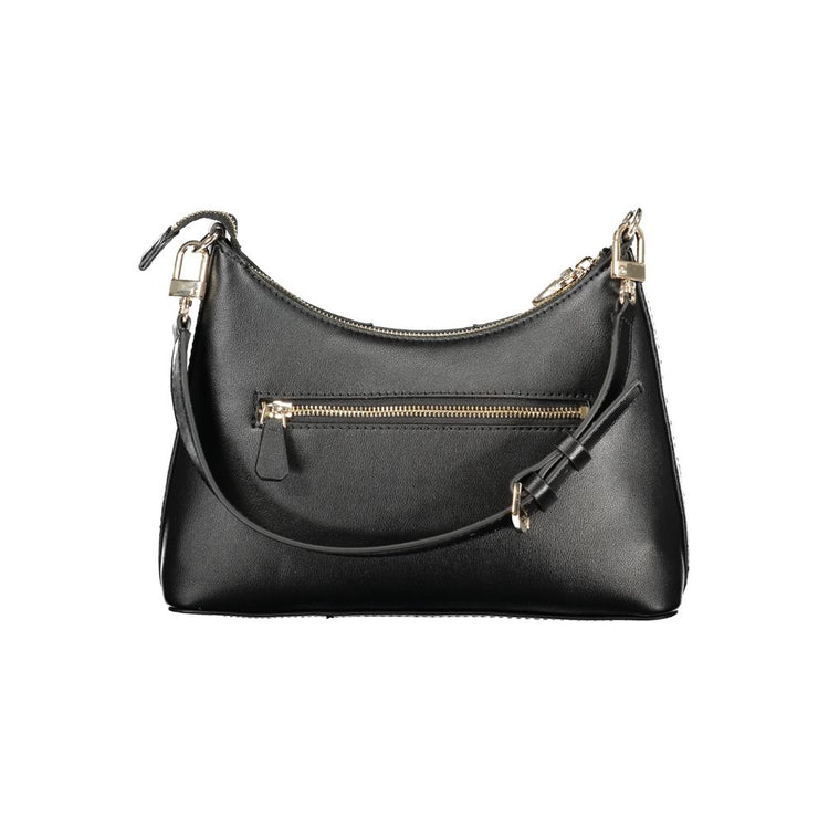 Black Polyurethane Women Handbag