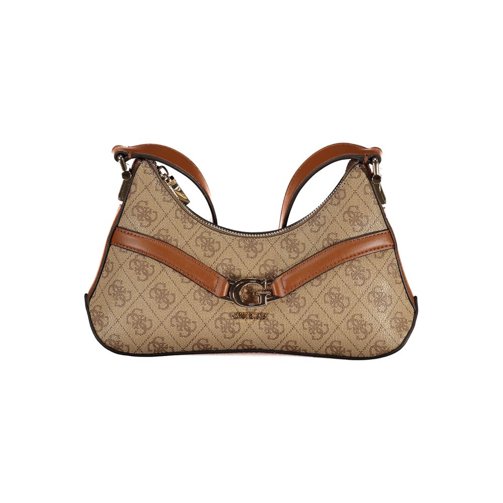 Beige Polyurethane Women Shoulder Bag