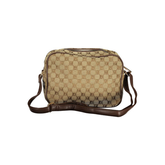 Beige Polyester Women's Shoulder Bag