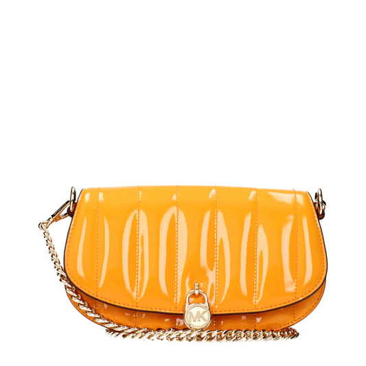 Orange Leather Crossbody Bag