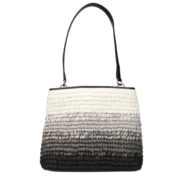 Black Raffia Shoulder Bag