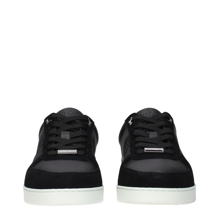 Black Leather Low Top Sneakers